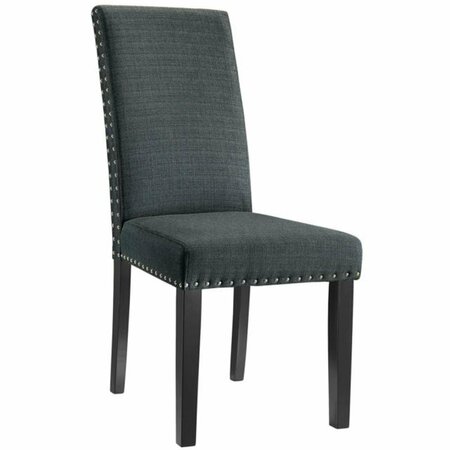 PRIMEWIR Parcel Dining Chair, Gray Fabric with Nailhead Trim on Wood Legs EEI-1384-GRY